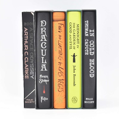 Lot 76 - FOLIO SOCIETY. FIVE HORROR / THRILLER NOVELS IN ORIG. SLIPCASES INCL. DRACULA