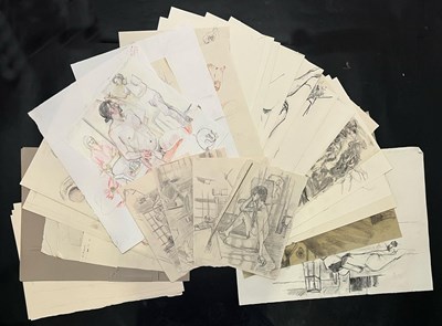 Lot 144 - ROBIN SYMES (1939-2023) - LARGE COLLECTION OF LIFE DRAWING SKETCHES