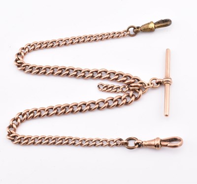 Lot 41 - 9CT ROSE GOLD WATCH CHAIN