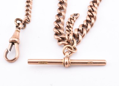 Lot 41 - 9CT ROSE GOLD WATCH CHAIN
