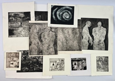 Lot 152 - ROBIN SYMES (1939-2023) - 11 ORIGINAL ETCHINGS ON PAPER PAINTINGS