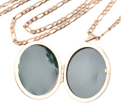Lot 71 - HALLMARKED 9CT GOLD ENGRAVED LOCKET PENDANT NECKLACE