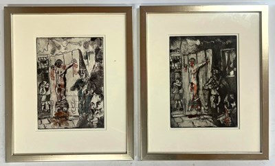 Lot 64 - ROBIN SYMES (1939-2023) - UNTITLED SURREALIST CRUCIFIXION ETCHINGS