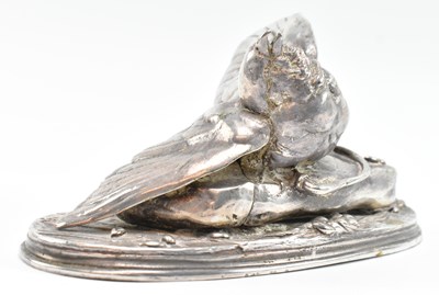 Lot 152 - 19TH CENTURY VICTORIAN SILVER PLATED SPARROW BIRD CENTREPIECE FIGURINE