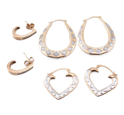 Lot 148 - COLLECTION OF 9CT GOLD HOOP EARRINGS