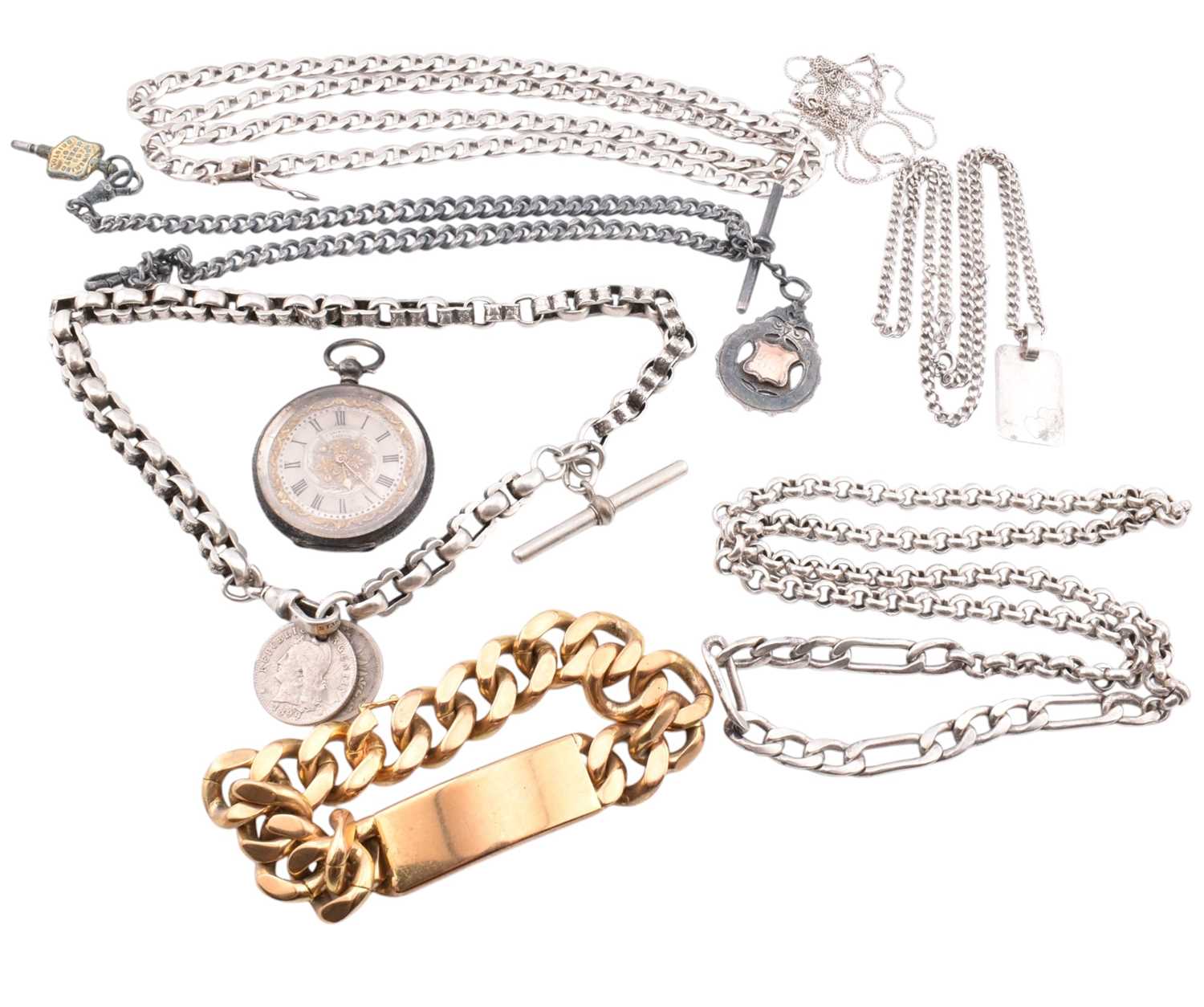 Lot 169 - COLLECTION OF SILVER & GILT JEWELLERY & FRAGMENTS AF