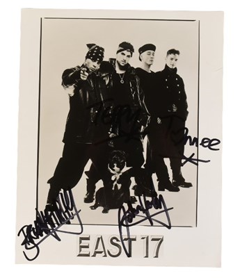 Lot 291 - EAST 17 (POP BAND) - ORIGINAL SIGNED RECORD PROMO PHOTOGRAPH