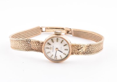 Lot 431 - HALLMARKED 9CT GOLD TISSOT DRESS WRISTWATCH