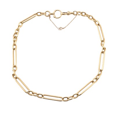 Lot 400 - HALLMARKED 18CT GOLD FANCY LINK NECKLACE CHAIN