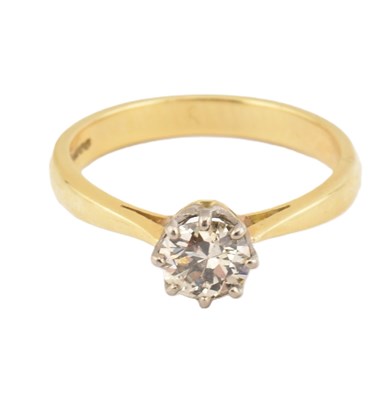 Lot 428 - HALLMARKED 18CT GOLD & DIAMOND SOLITAIRE RING