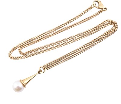 Lot 425 - 18CT GOLD PEARL PENDANT NECKLACE