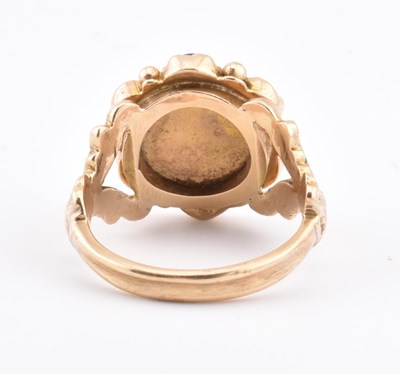 Lot 21 - GOLD AMETHYST & PEARL CLUSTER RING