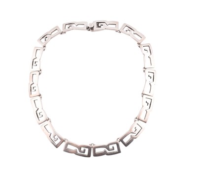 Lot 397 - CONTEMPORARY MEXICAN SILVER PANEL NECKLACE