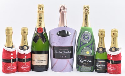 Lot 158 - CHAMPAGNE - THREE VINTAGE 750ML BOTTLES & FOUR LANSON 200ML BOTTLES