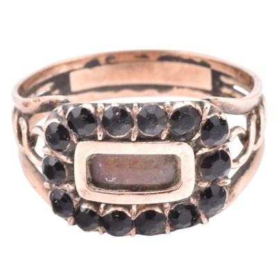 Lot 168 - 19TH CENTURY GEORGIAN PASTE MOURNING LOCKET RING