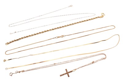 Lot 368 - COLLECTION OF 9CT GOLD NECKLACES & BRACELETS AF