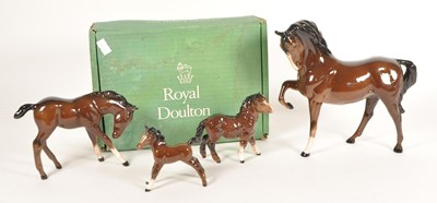 Lot 90 - ROYAL DOULTON - FOUR 20TH CENTURY PORCELAIN HORSE FIGURES