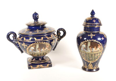 Lot 97 - ROYAL LIMOGES - EARLY 20TH CENTURY CERAMIC CENTREPIECE AND URN