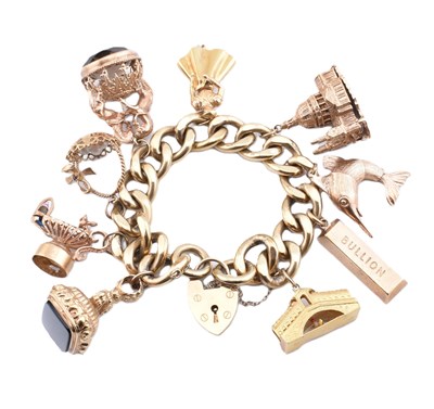 Lot 6 - 1970S HALLMARKED 9CT GOLD CHARM BRACELET