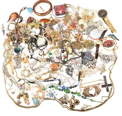 Lot 411 - COLLECTION OF VINTAGE & MODERN COSTUME JEWELLERY & WATCHES