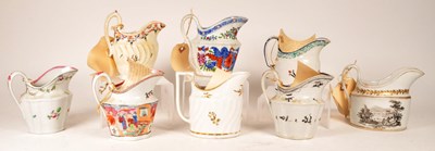 Lot 105 - COLLECTION OF 18TH TO EARLY 20TH CENTURY PORCELAIN CREAM MILK JUGS