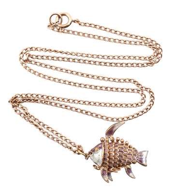 Lot 419 - ENAMEL FISH PENDANT NECKLACE