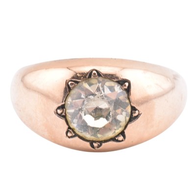 Lot 395 - EDWARDIAN HALLMARKED 9CT GOLD SINGLE STONE RING