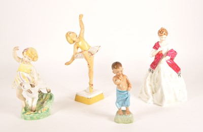 Lot 109 - ROYAL WORCESTER - F G DOUGHTY - FOUR MID CENTURY PORCELAIN FIGURES