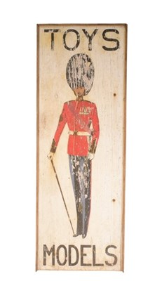 Lot 1 - TOYS - VINTAGE WOODEN SHOP ADVERTISING SIGN
