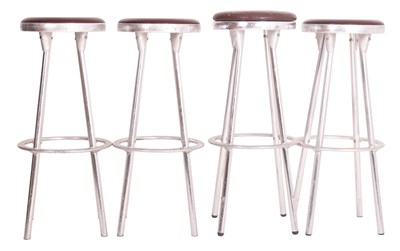 Lot 617 - JOAN CASAS ORTINEZ FOR INDECASA - FOUR 1980S ALUMINIUM BAR STOOLS