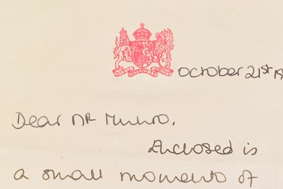 Lot 6 - DIANA, PRINCESS OF WALES - HANDWRITTEN LETTER TO JOHN MUNRO