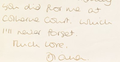 Lot 6 - DIANA, PRINCESS OF WALES - HANDWRITTEN LETTER TO JOHN MUNRO