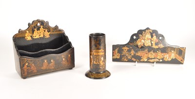 Lot 327 - SMALL COLLECTION OF VICTORIAN PAPIER MACHE