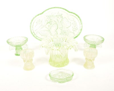 Lot 126 - COLLECTION OF MID CENTURY VASELINE GLASS