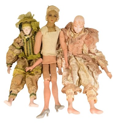 Lot 398 - DOLLS - COLLECTION OF COMPOSITION & CLOTH BODY DOLLS