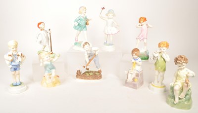 Lot 132 - ROYAL WORCESTER - TEN 20TH CENTURY CHINA CHILDREN OF THE WEEK FIGURES
