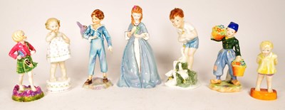 Lot 135 - ROYAL WORCESTER - 20TH CENTURY SEVEN BONE CHINA FIGURES
