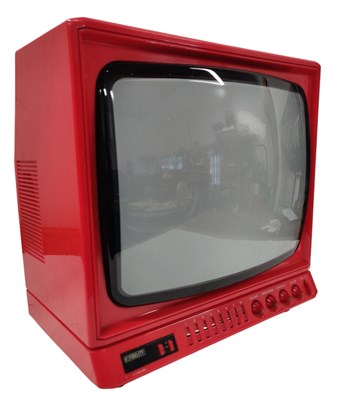 Lot 56 - VINTAGE FIDELITY PORTABLE RED TELEVISION