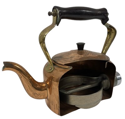 Lot 18 - EARLY 1920S COPPER & BRASS CUT-AWAY ELECTRIC KETTLE