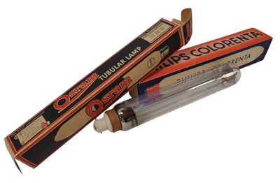 Lot 96 - COLLECTION OF VINTAGE TUBULAR LAMP BULBS INC PHILIPS OSRAM
