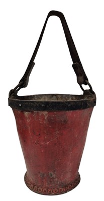 Lot 82 - 19TH CENTURY PAINTED RED FIRE BUCKET