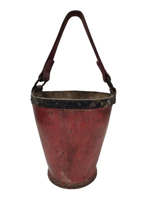 Lot 98 - 19TH CENTURY PAINTED RED FIRE BUCKET