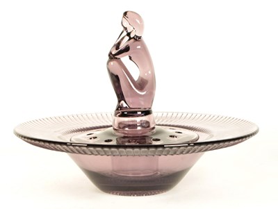 Lot 141 - VINTAGE 20TH CENTURY ART DECO STYLE GLASS CENTREPIECE