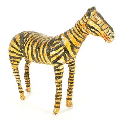 Lot 340 - EARLY 20TH CENTURY PLASTER MADE PAINTED ZEBRA