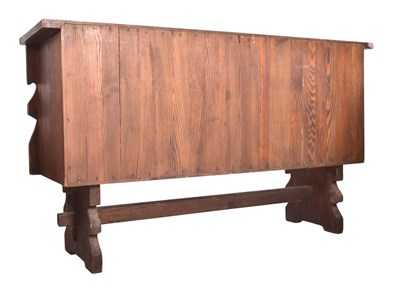 Lot 362 - BRUTALIST 1950S MID CENTURY OAK SIDEBOARD IN THE STYLE OF CHARLES FLANDERS