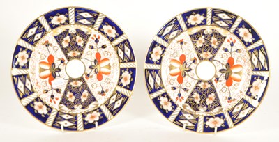 Lot 156 - ROYAL CROWN DERBY - TWO MID 20TH CENTURY IMARI PATTERN CHINA PLATES