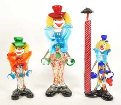 Lot 162 - THREE MID CENTURY ITALIAN MURANO STUDIO GLASS CLOWN FIGURES