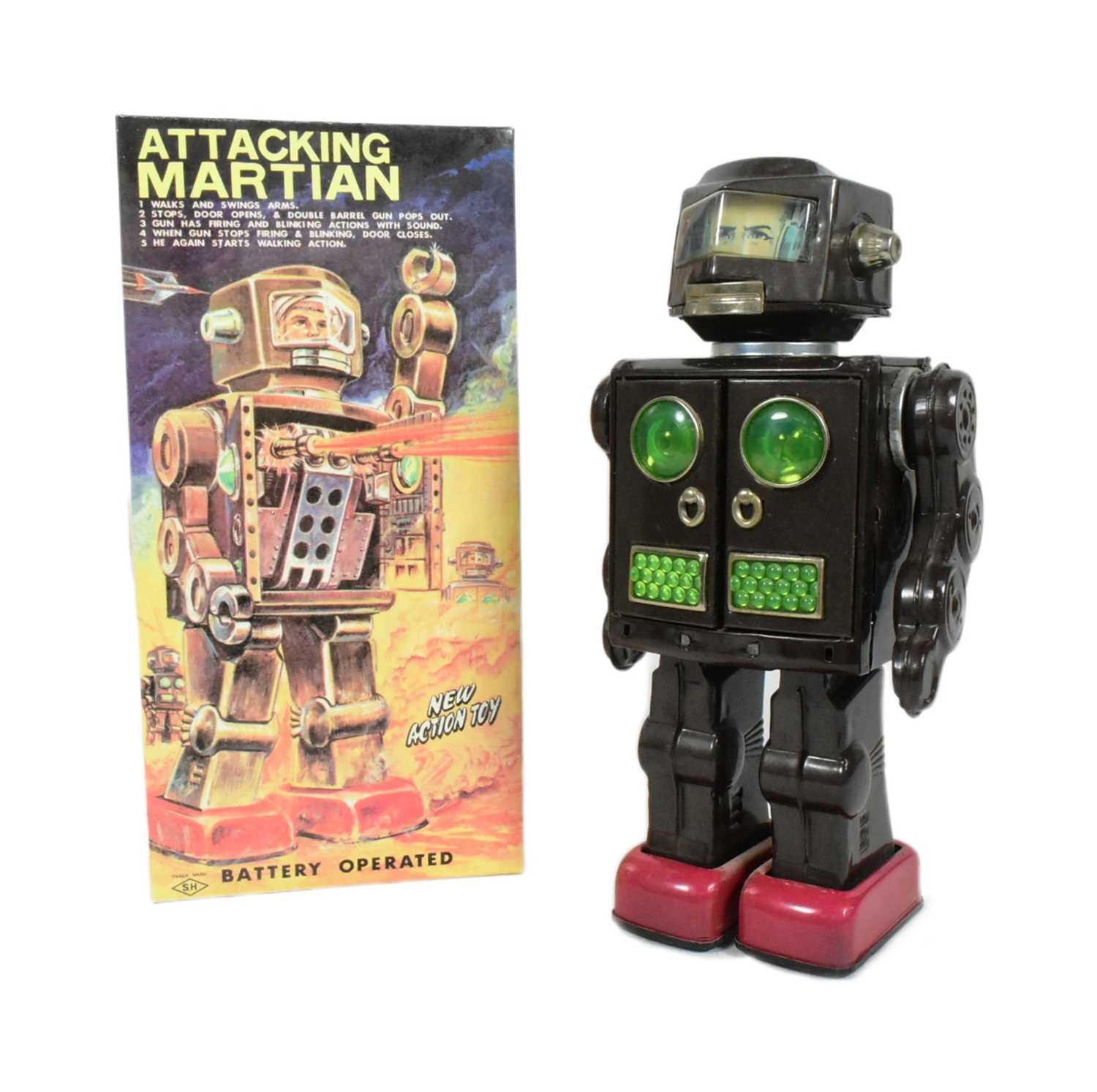 Lot 557 - TINPLATE TOYS - VINTAGE HORIKAWA ATTACKING MARTIAN