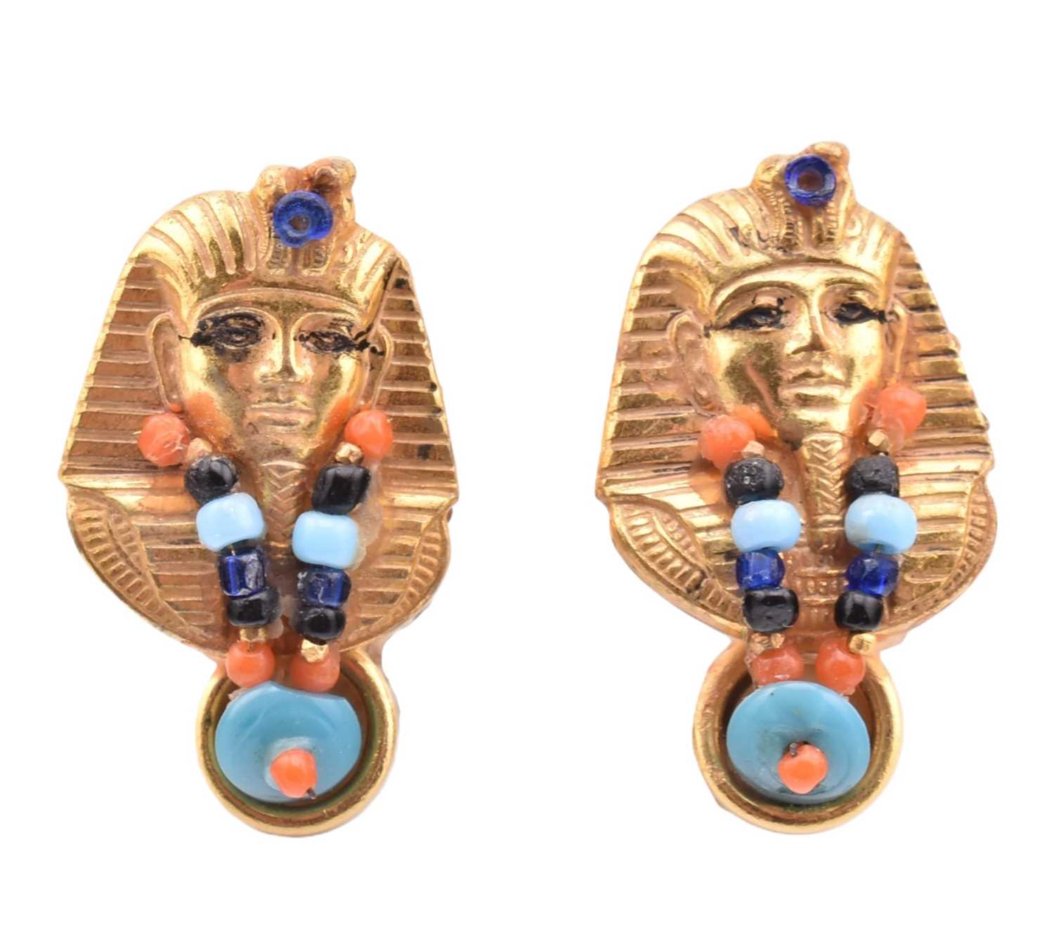 Lot 119 - MIRIAM HASKELL PHARAOH SCREW BACK EARRINGS