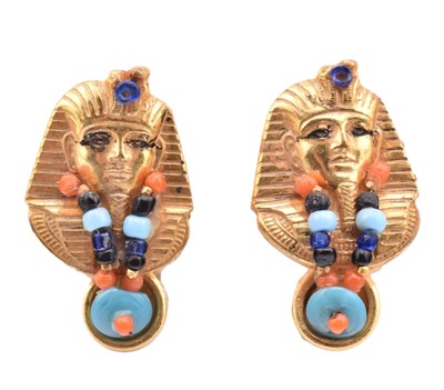 Lot 119 - MIRIAM HASKELL PHARAOH SCREW BACK EARRINGS